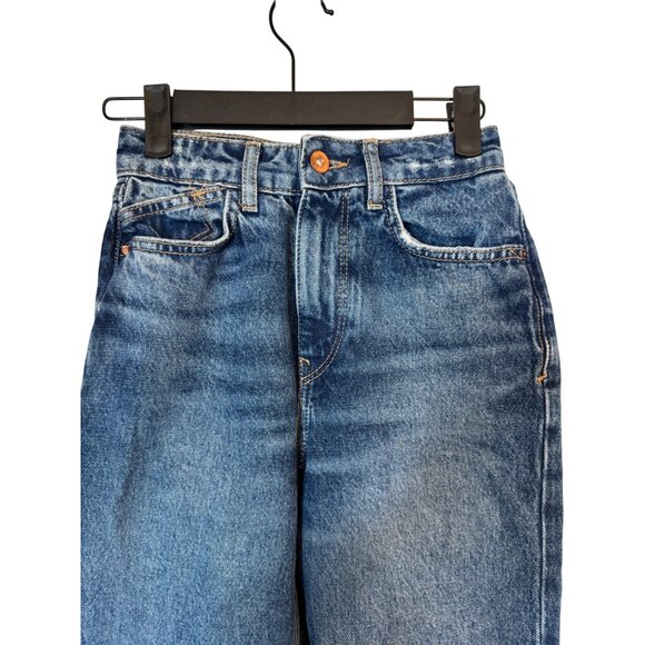 Vintage Zara Size 0 High-Waisted Blue Denim Jeans - Picture 3 of 11